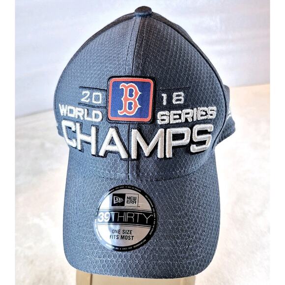 Boston Red Sox New Era 39Thirty 2018 World Series Champs Cap Hat OSFM - Picture 1 of 11